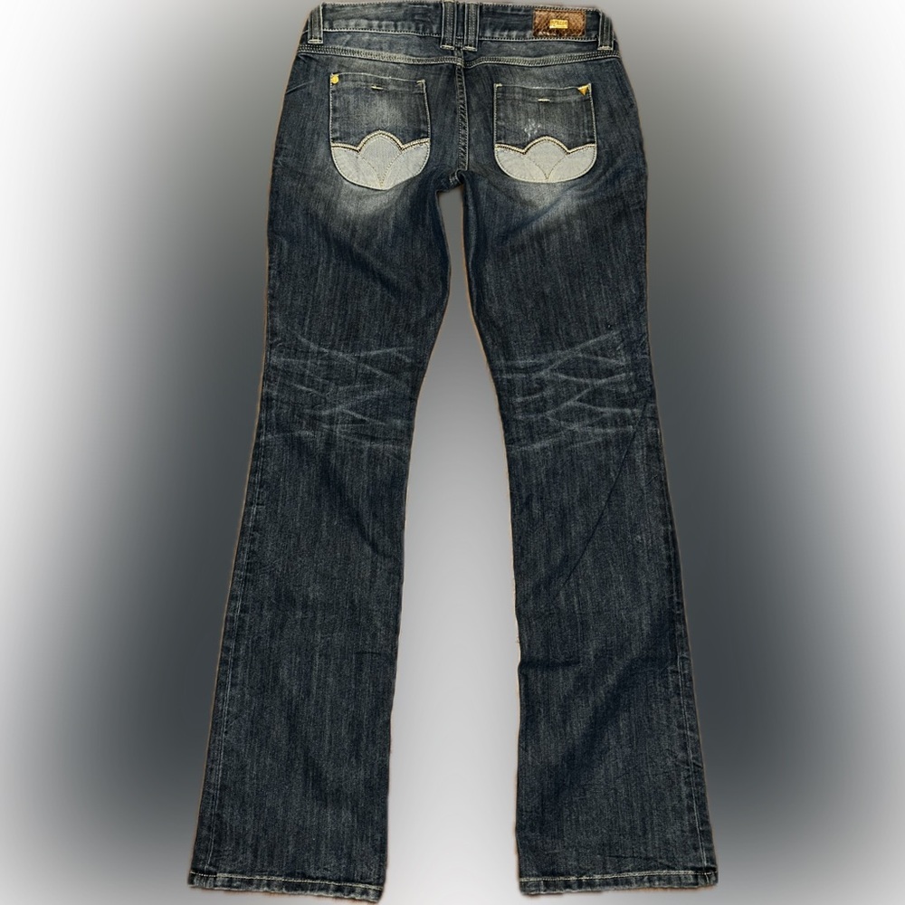 Guess Premium Denim Daredevil Low Rise Straight Leg Y2K Embroidered Pockets 30